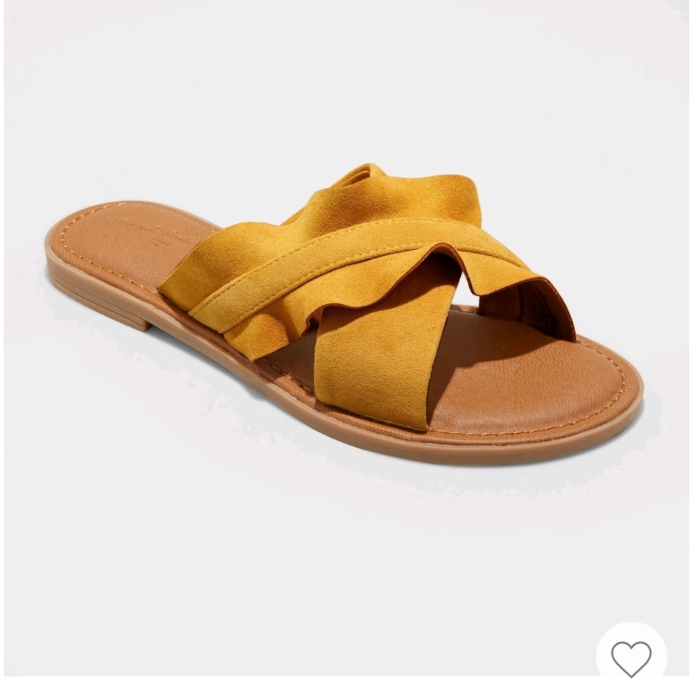 Mustard Yellow Slide Sandals